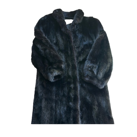 Mink long coat in black, size Small, EUC - Picture 13 of 16